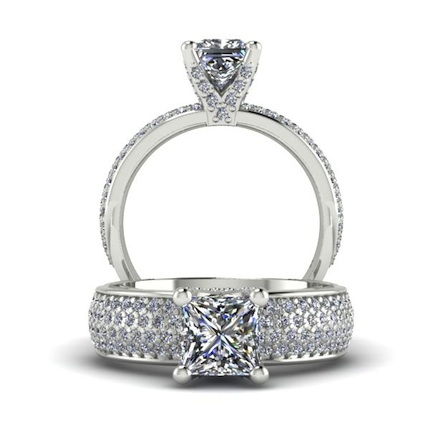AH Jansen Princess Diamond Ring in 18kt White Gold AU